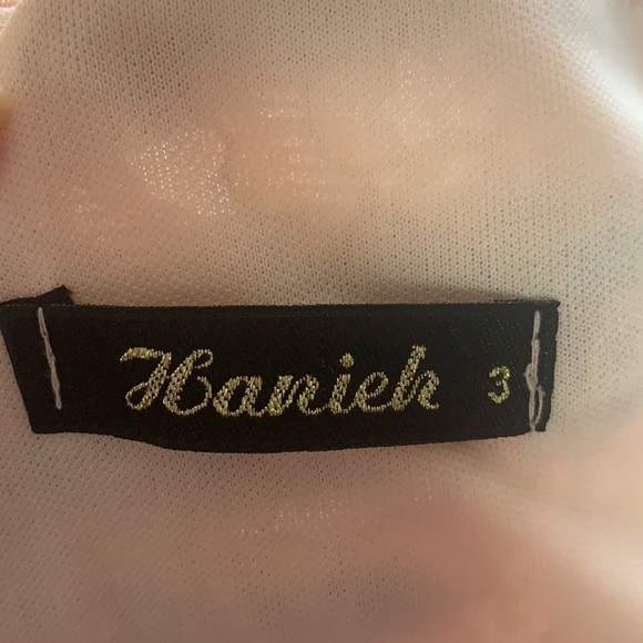 Hanieh Light Pink Evening Lace And Embroidered Midi Dress Size 3 - Picture 9 of 12